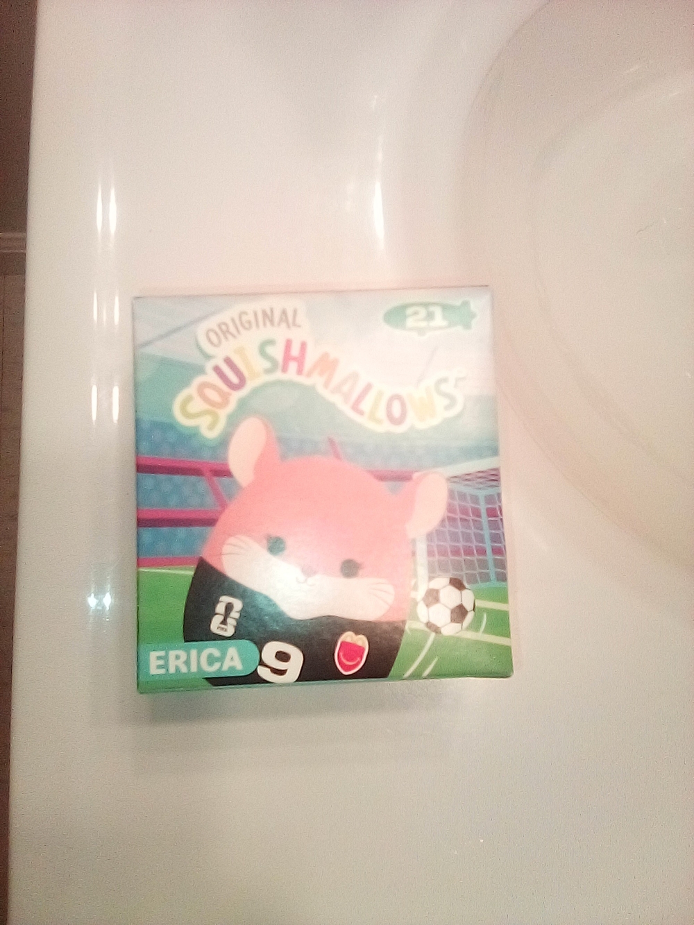 Squishmallows Erica Pink Soccer Plush Box